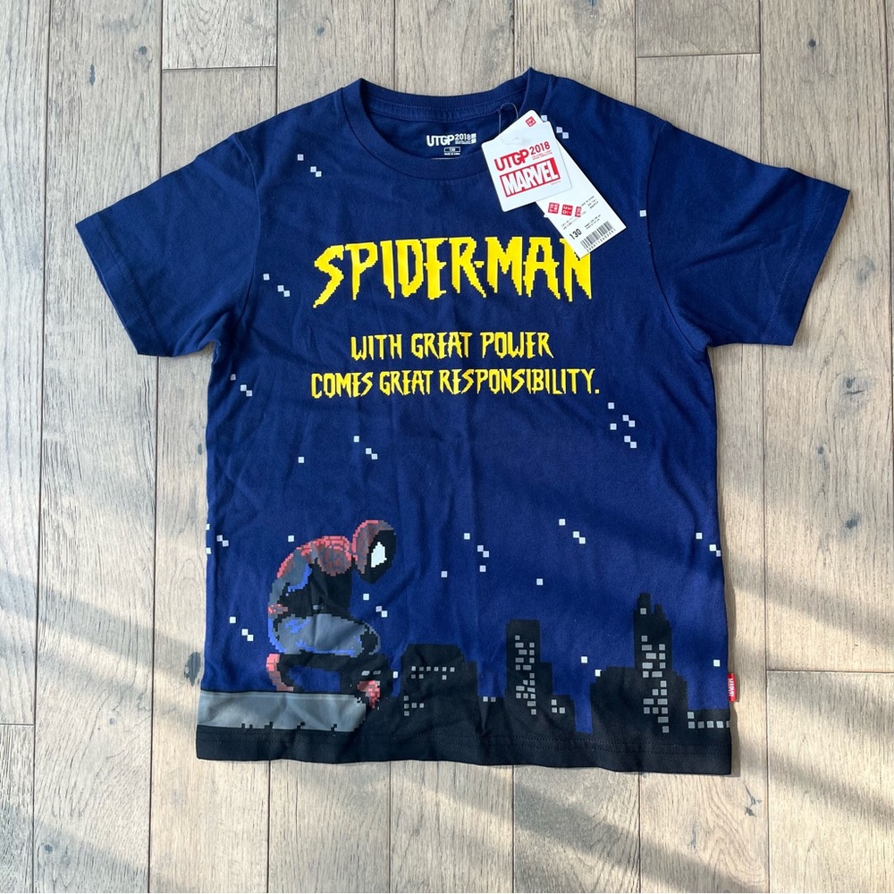 Uniqlo Marvel Spider-man Blue Tees